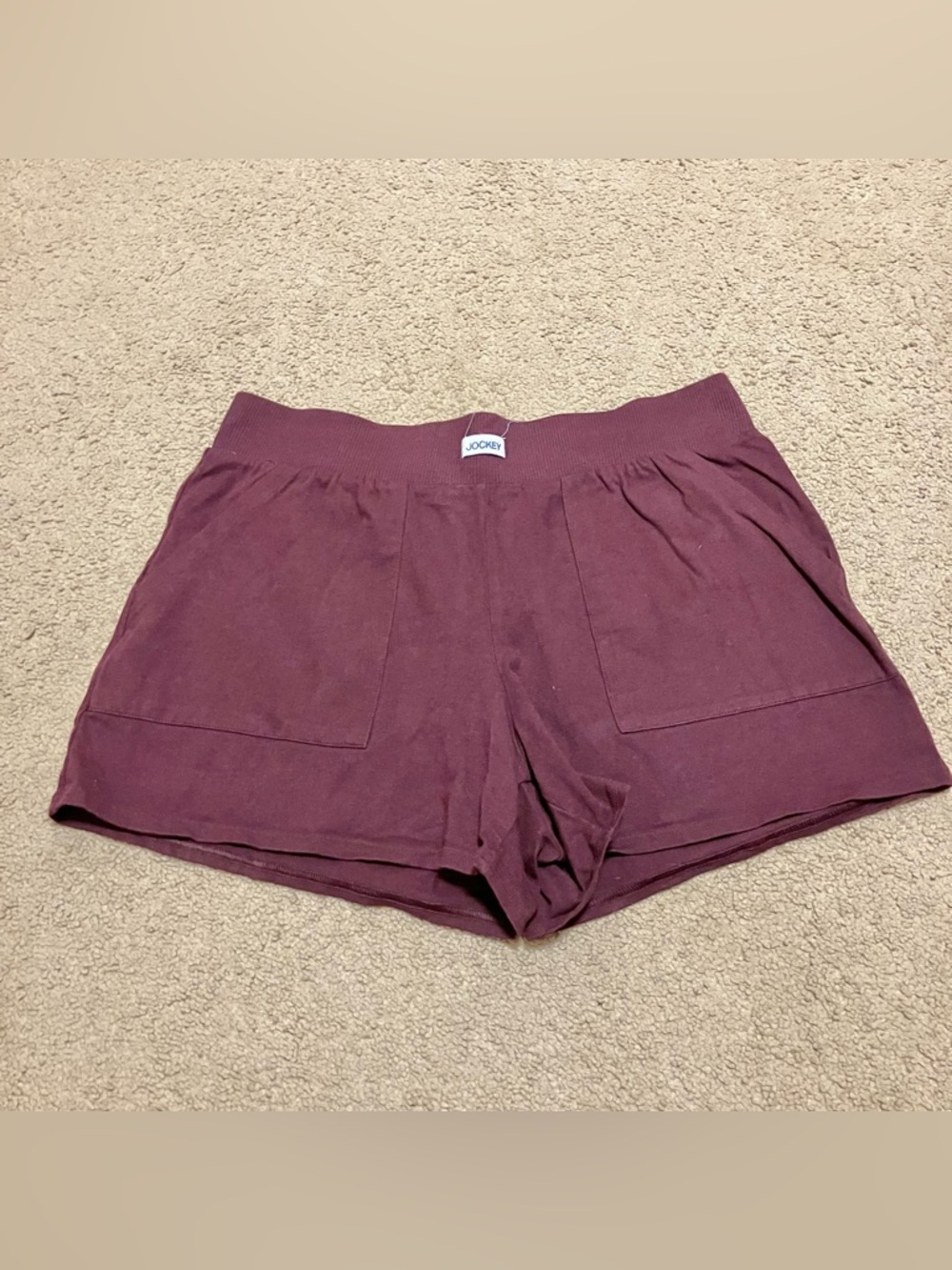 Jockey Essentials‎ Women's Cotton Stretch Sleep Shorts Burgundy Sz M